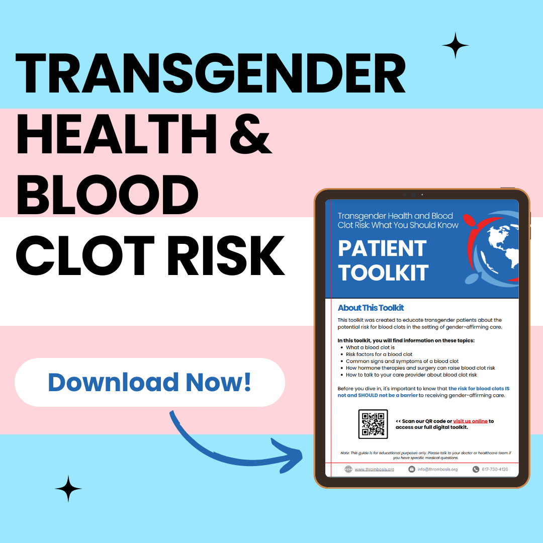 promotional image for "transgender health & clot risk"