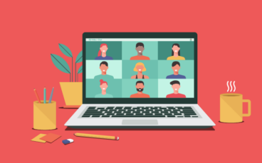 Support Group thumbnail image - cartoon people on a video call screen